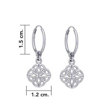 Celtic Knotwork Silver Hoop Earrings TER2055 - Jewelry